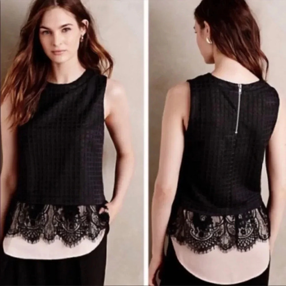 Greylin black and pink sleeveless textured blouse - Picture 2 of 13